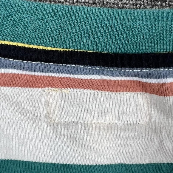 Vintage Guess Originals Shirt Mens Large Green Striped Logo Crewneck Tee 90s - Picture 6 of 14